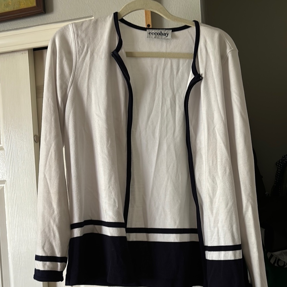 EcoBay White and‎ Black Cardigan